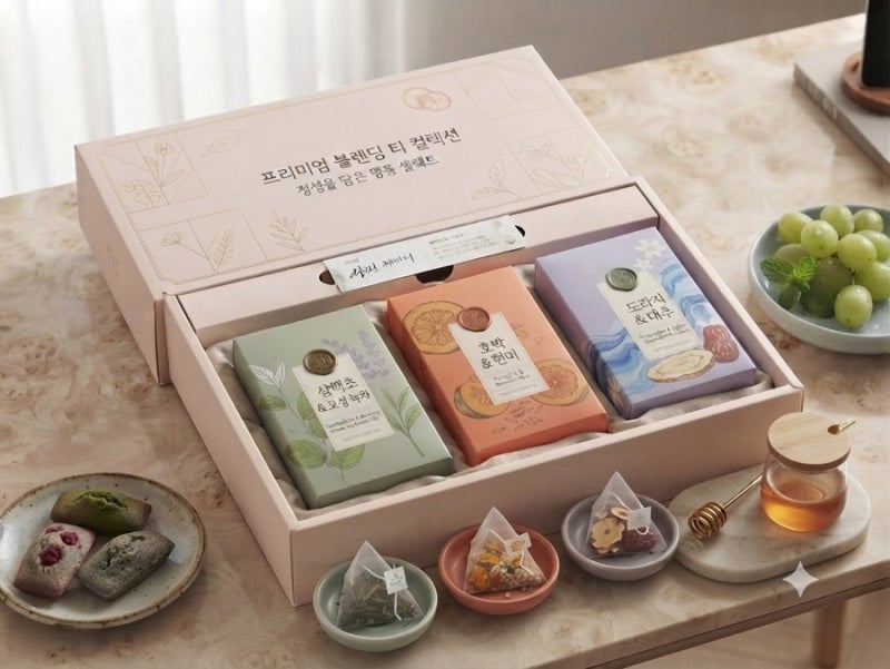 티백 선물세트 OEM 소량 제작 — 3종 × 12,000개로 시작하는 우리 브랜드 티 컬렉션 (설·연말 답....