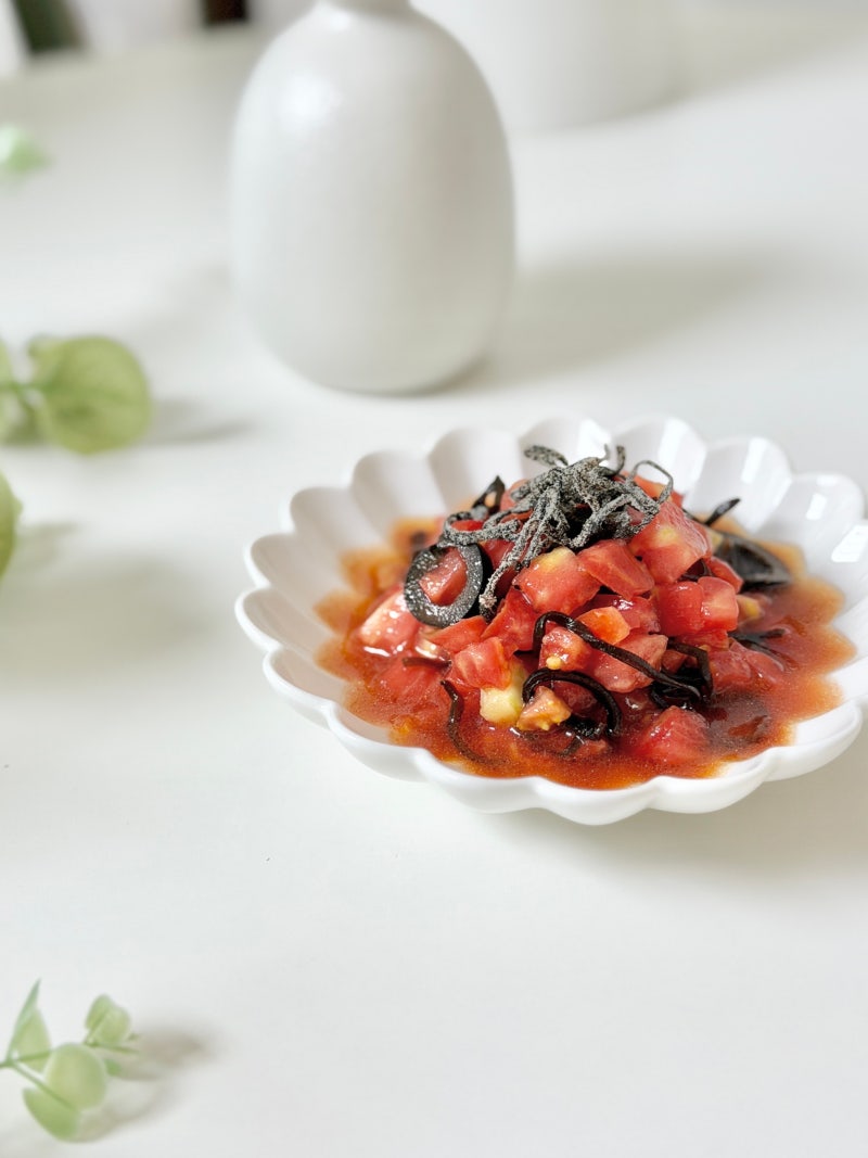 시오콘부 올리브절임 토마토샐러드 간단한 안주만들기