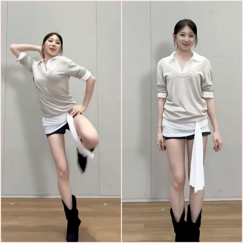3571모 모발이식 이채연, 춤선까지 돋보인 반팔 원피스룩