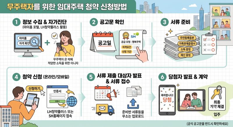 2026 무주택자 임대주택 신청방법 및 자격조건 완벽 정리 (LH · SH 청약 가이드)