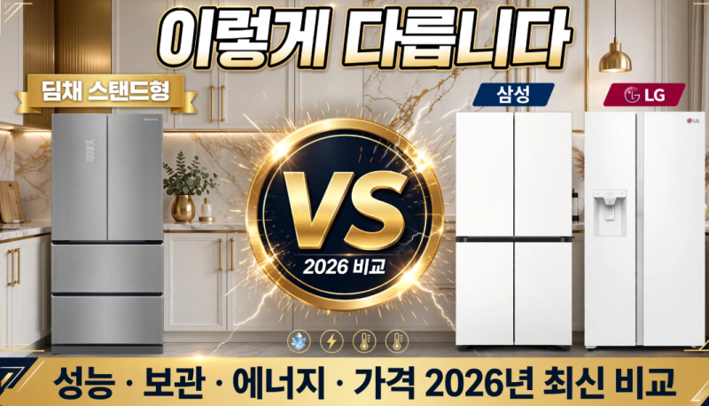 딤채 스탠드형 김치냉장고, 삼성·LG와 비교하면 이렇게 다릅니다