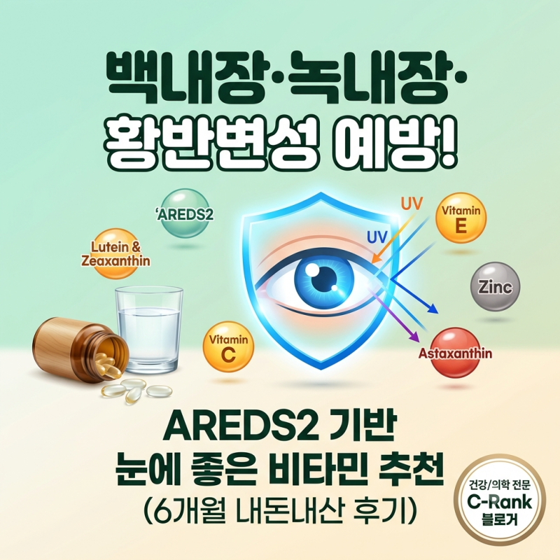 백내장, 녹내장, 황반변성 예방 전조증상, 섭취후기, 추천 비타민, [논문근거], 실제 후기 등 ....