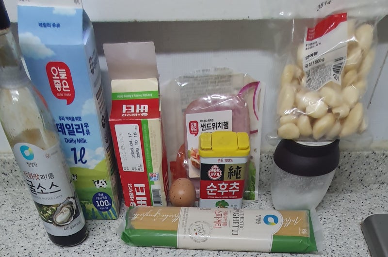 [집밥 레시피]버터 마늘 풍미의 원팬 크림스파게티