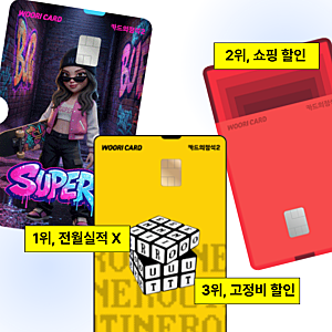 20대 30대 신용카드 추천, 우리카드 순위 발급 혜택 캐시백 비교
