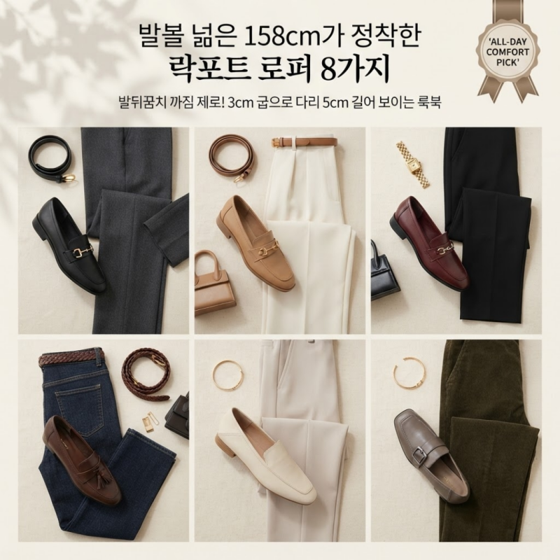 발볼 넓은 158cm가 정착한 락포트 로퍼 8가지