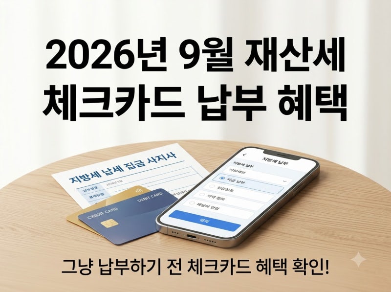 2026년 9월 재산세 카드 납부 이벤트, 어떤 혜택 받을 수 있을까?