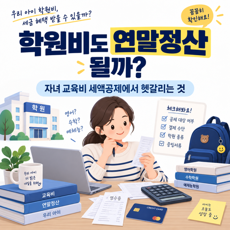 학원비도 연말정산 될까? 자녀 교육비 세액공제에서 헷갈리는 것