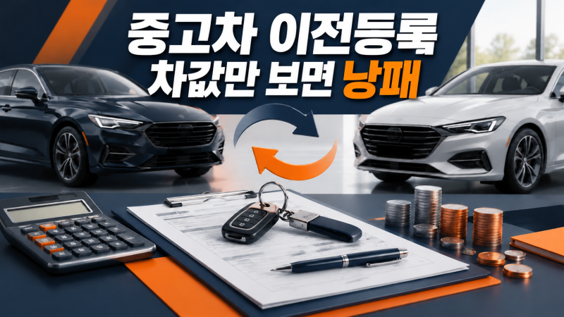 중고차 이전등록 비용, 차값만 준비하면 낭패입니다｜취득세·공채 계산법