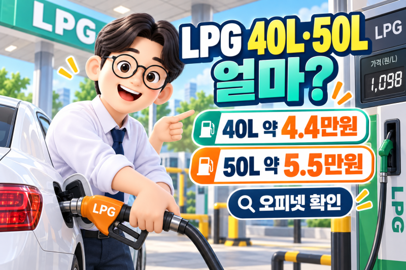 9월 LPG차 40L·50L 충전하면 얼마?｜충전비 계산·충전소 가격·오피넷 확인방법