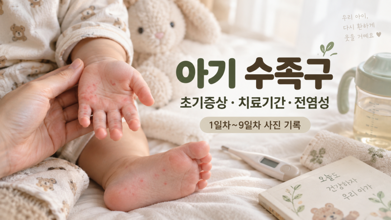 18개월 아기 수족구 초기증상 사진｜1일차~9일차 수포 변화·치료기간·전염기간