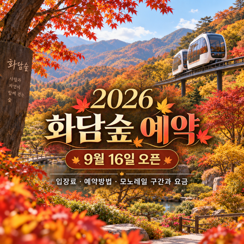 2026 곤지암 화담숲 예약 방법l 모노레일 입장료 예약링크첨부
