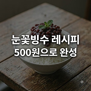 "카페 갈 필요 없네".. 500원으로 완성하는 눈꽃빙수레시피의 비밀