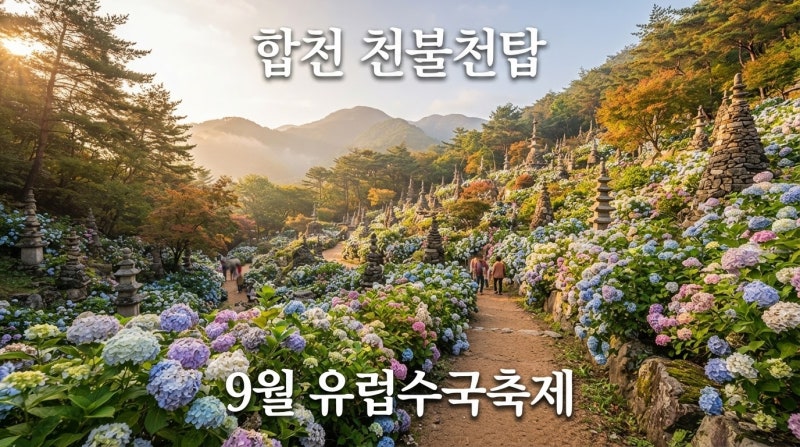 가을 나들이 고민이라면 합천 천불천탑 9월 유럽수국축제 어떨까