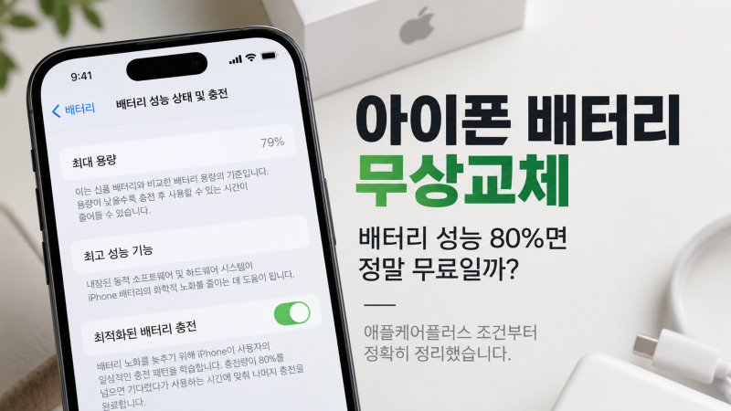 아이폰 배터리 교체 전 확인, 배터리 최대용량 79%면 무상교체 받을 수 있을까?