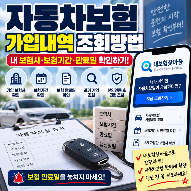 자동차보험 가입내역 조회방법｜내 보험사·가입기간 확인하기
