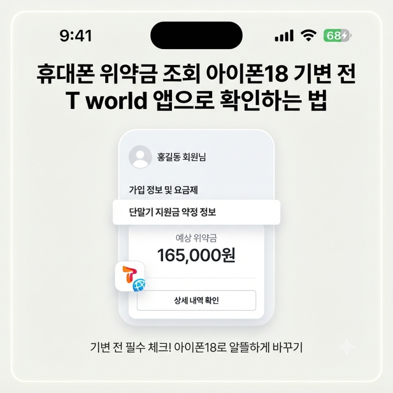 휴대폰 위약금 조회 아이폰18 기변 전 T world 앱으로 확인하는 법