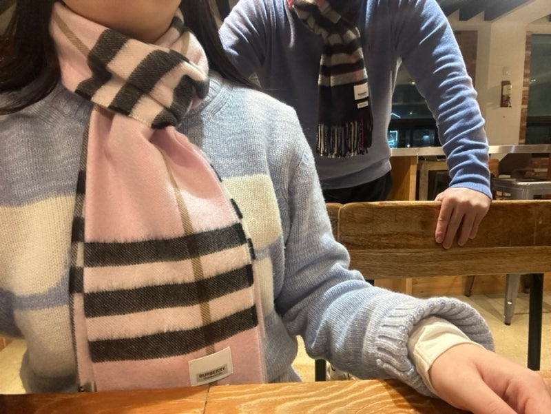 버버리목도리｜명품목도리 추천 핑크 체크 캐시미어 스카프 후기