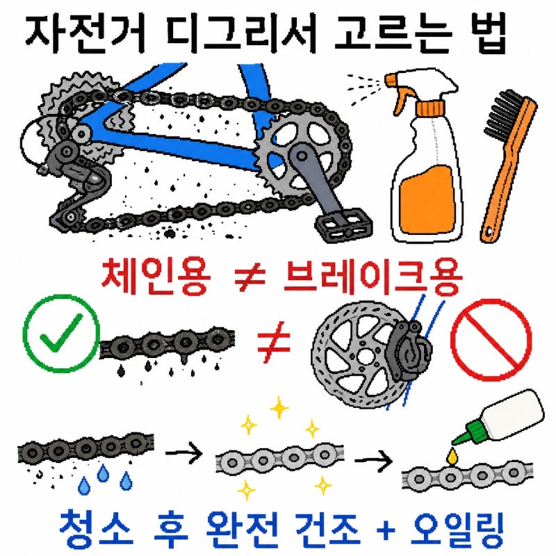 자전거 디그리서 추천 입문 사용법 체인 청소 순서 주의사항까지