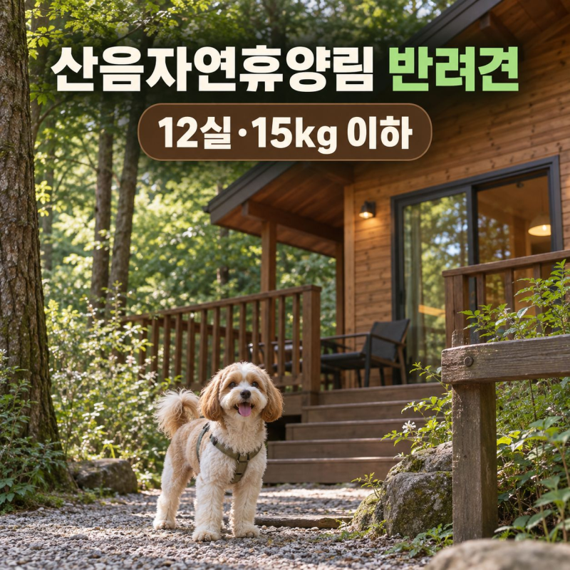 산음자연휴양림 반려견 동반｜12실·15kg 이하 조건