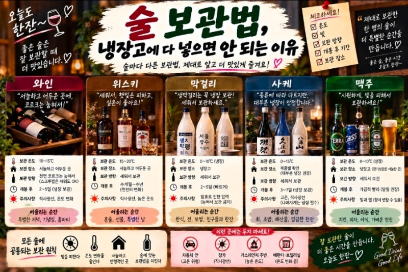 # ❄️ 술 보관법, 냉장고에 다 넣으면 안 되는 이유
