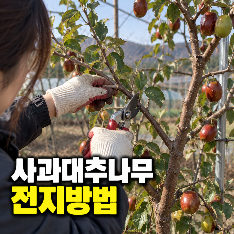 사과대추나무 전지방법 가지치기, 겨울전정 여름전정 차이