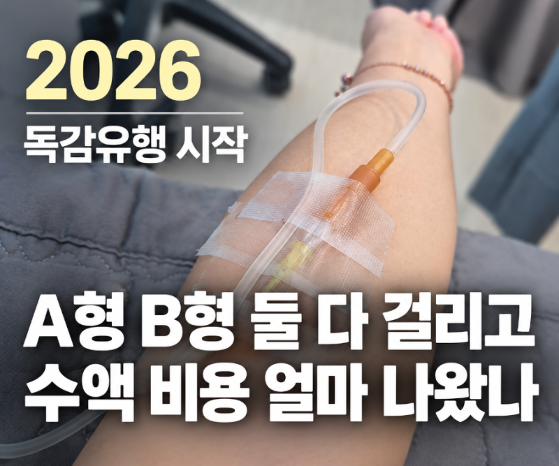 2026 독감 A형·B형 증상과 수액주사 비용 후기(일반병원,응급실)