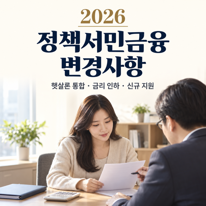2026 정책서민금융 변경사항, 햇살론 통합부터 금리 인하까지