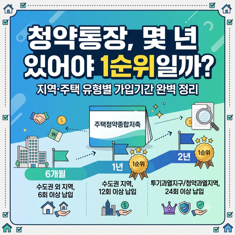 청약통장 가입기간은 얼마나 필요할까?｜6개월·1년·2년 기준과 1순위 조건 정리