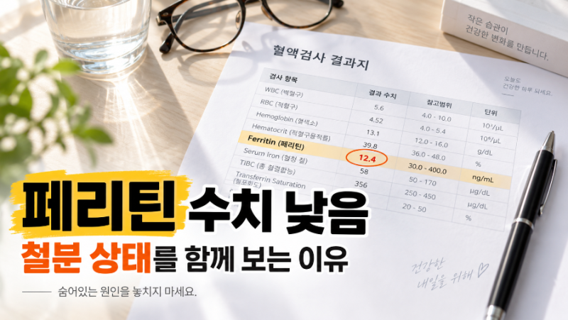 페리틴 수치가 낮을 때 철분 상태를 함께 보는 이유