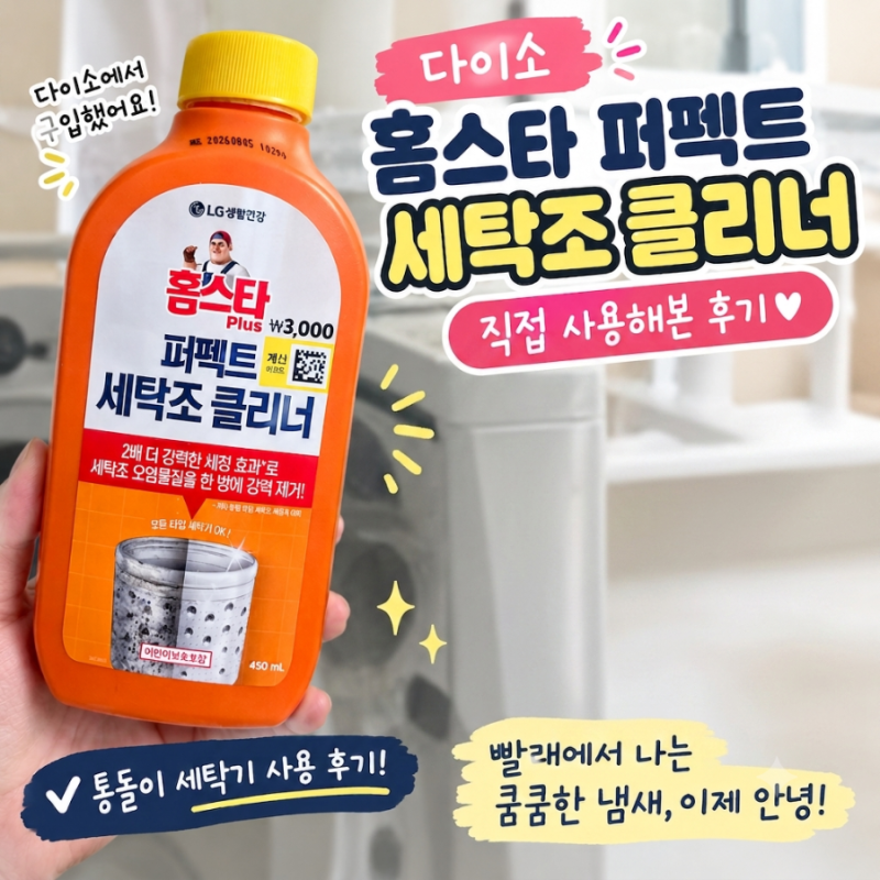 다이소 홈스타 퍼펙트 세탁조 클리너 사용후기