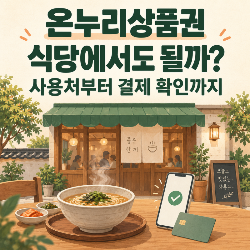 온누리상품권 식당에서 쓸 수 있을까? 사용처 찾기·결제 전 4가지 확인