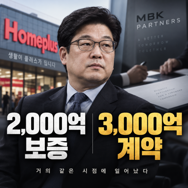 MBK파트너스, 홈플러스 2,000억 보증 속 3,000억 M&A는 왜 가능했나