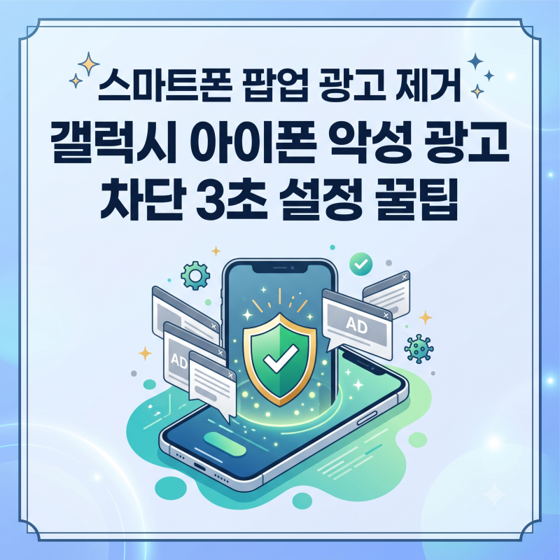 스마트폰 팝업 광고 제거 갤럭시 아이폰 악성 차단 3초 설정 꿀팁