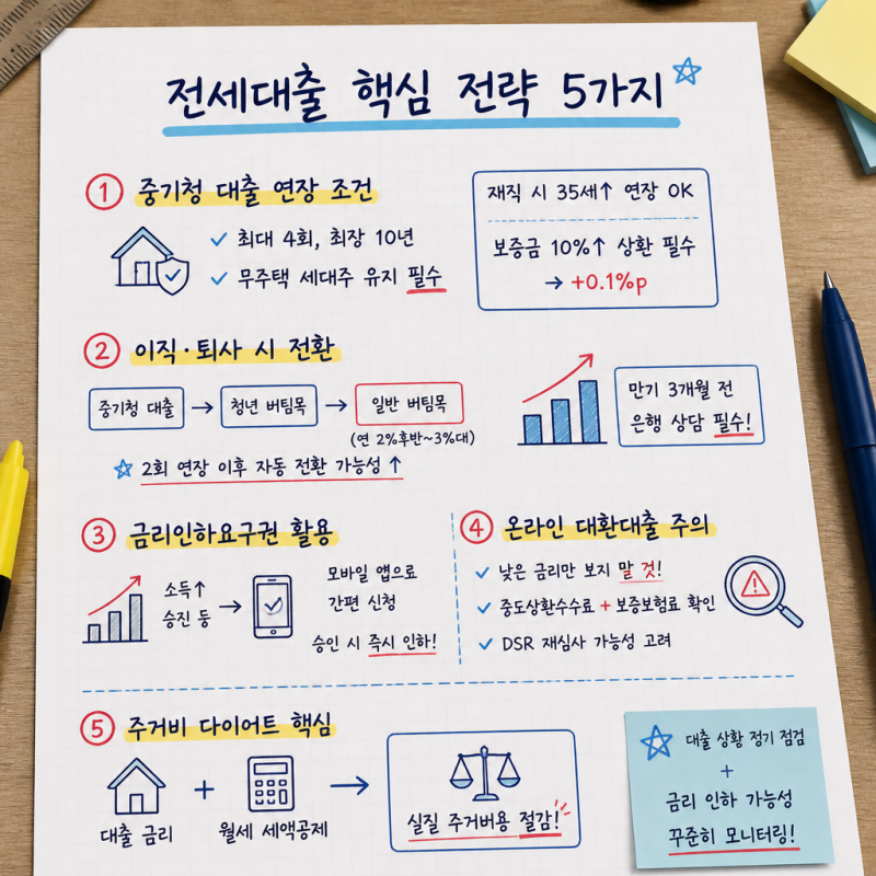 중기청 전세대출 연장 조건과 직장인 금리 인하 전략