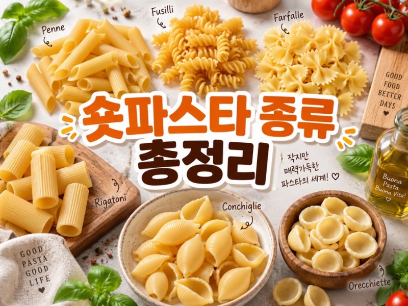 생소한 숏파스타 종류 총정리, 펜네, 푸실리, 파르팔레부터 소스 궁합까지!