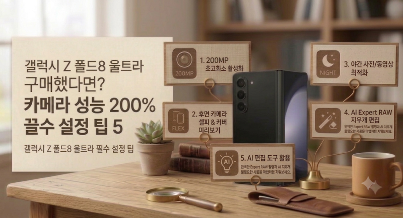 갤럭시 Z 폴드8 울트라 구매했다면? 카메라 성능 200% 끌어올리는 필수 설정 팁 5