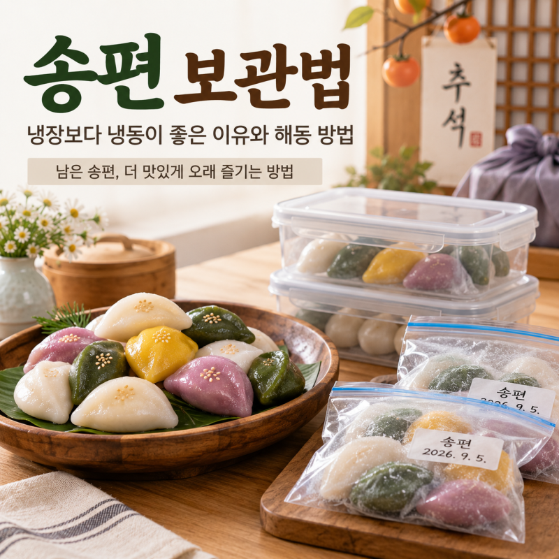 송편 보관법, 냉장보다 냉동이 좋은 이유와 해동 방법