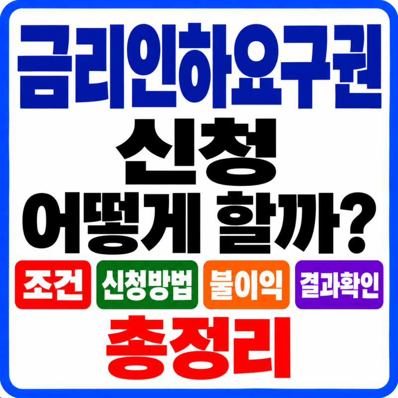 금리인하요구권 신청 어떻게 할까? 조건·신청방법·불이익·결과 확인하기