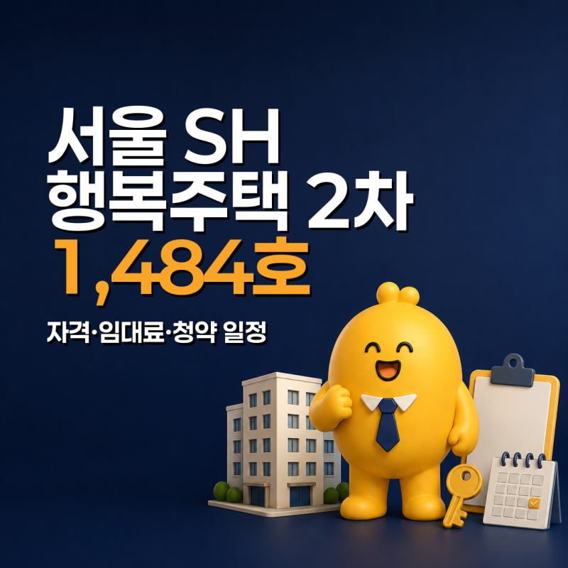 서울 SH 2026년 2차 행복주택 1,484호, 자격·임대료·청약일정 정리