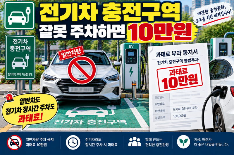 2026 전기차 충전구역 주차위반 과태료 총정리｜일반차·장시간 주차·충전방해까지