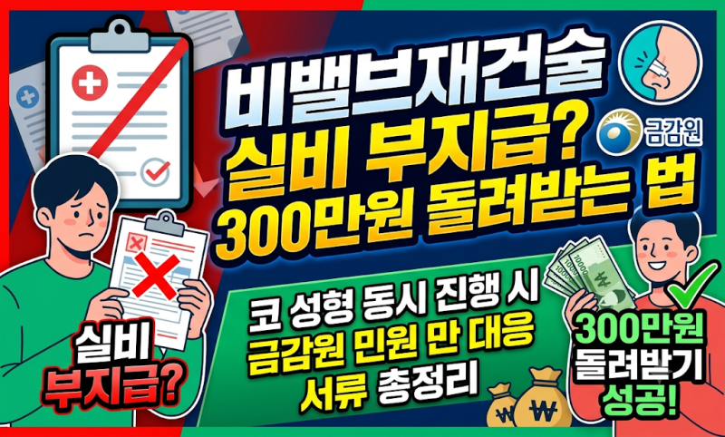 코 성형 동시 진행 후 비밸브재건술 보험금 삭감 통보 받으셨나요? (대처 가이드)