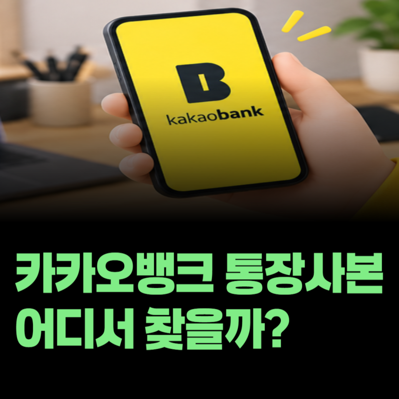 카카오뱅크 통장사본 어디서 찾을까? 앱에서 저장하는 방법