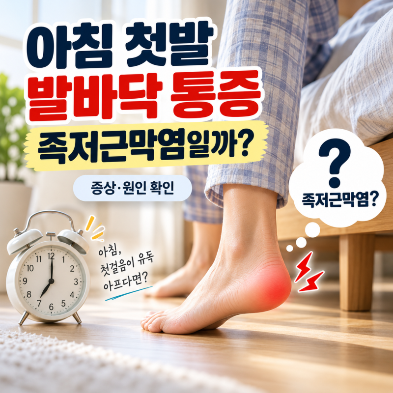 아침 첫발 디딜 때 발바닥 통증, 족저근막염일까? 증상·원인 확인