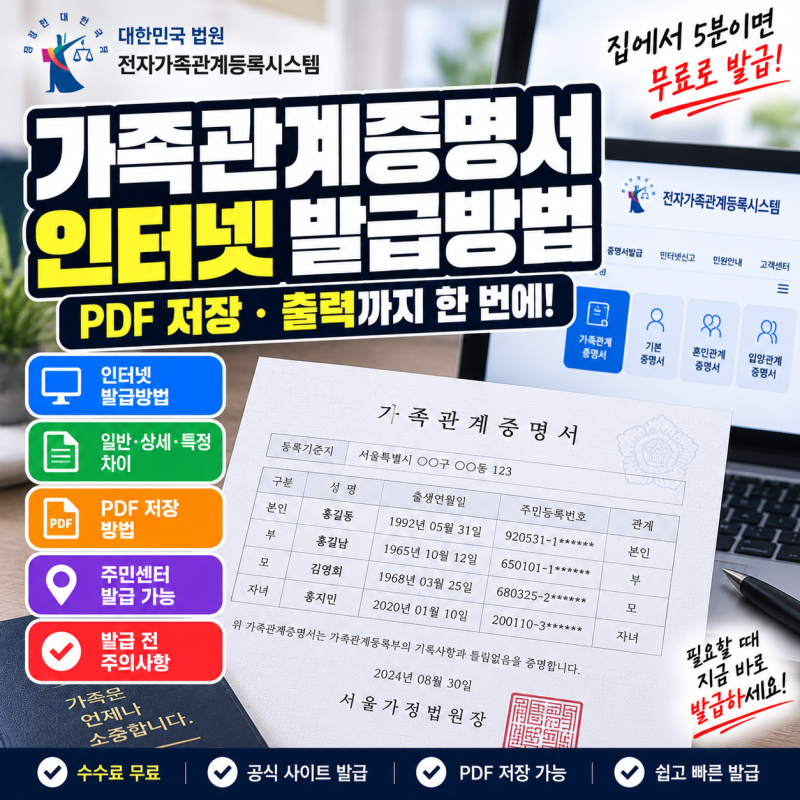 가족관계증명서 인터넷 발급방법｜PDF 저장·출력하기