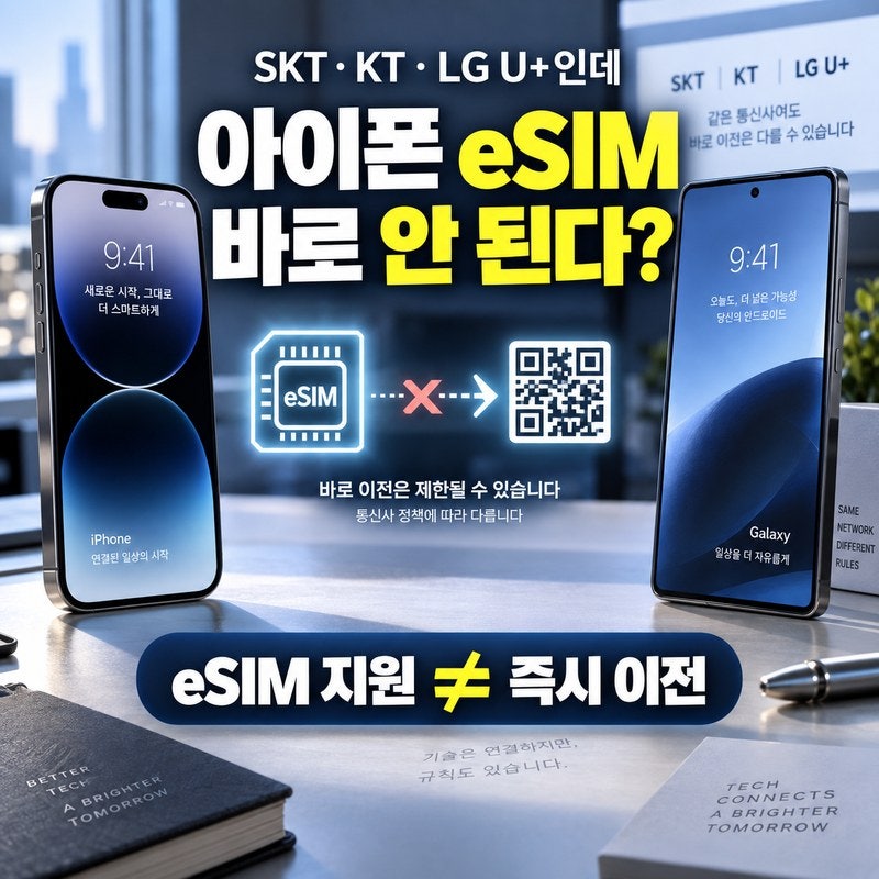 아이폰 eSIM 갤럭시로 바로 옮길 수 있을까｜SKT·KT·LG U+는 따로 봐야 합니다
