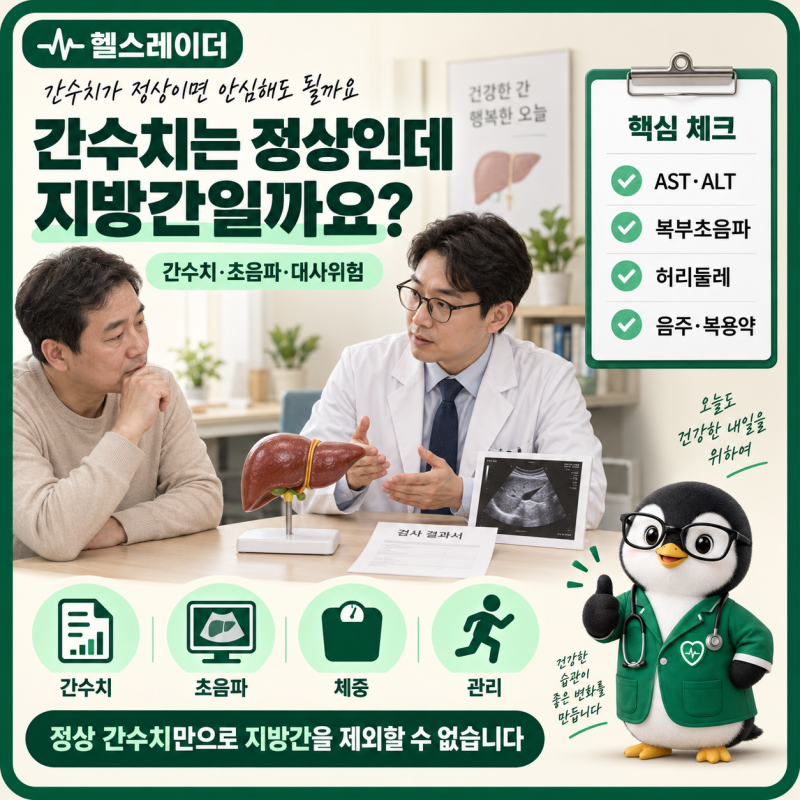 간수치는 정상인데 지방간이 나오는 이유, AST·ALT와 복부초음파 차이