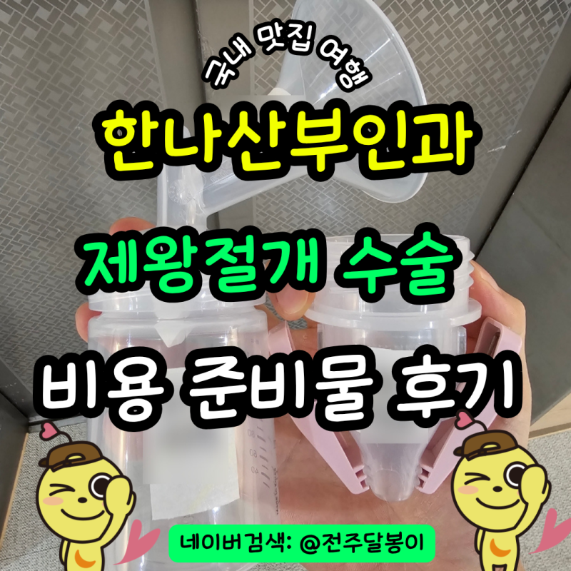 한나산부인과 제왕절개 수술 비용 3일차 후기 무통주사 제거부터 수유콜·유축·준비물까지