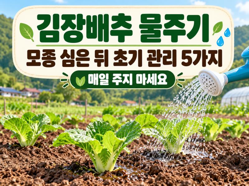 김장배추 모종 심은 뒤 물은 얼마나 줘야 할까요? 초기 관리 5가지