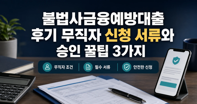 불법사금융예방대출 후기 무직자 신청 서류와 승인 꿀팁 3가지
