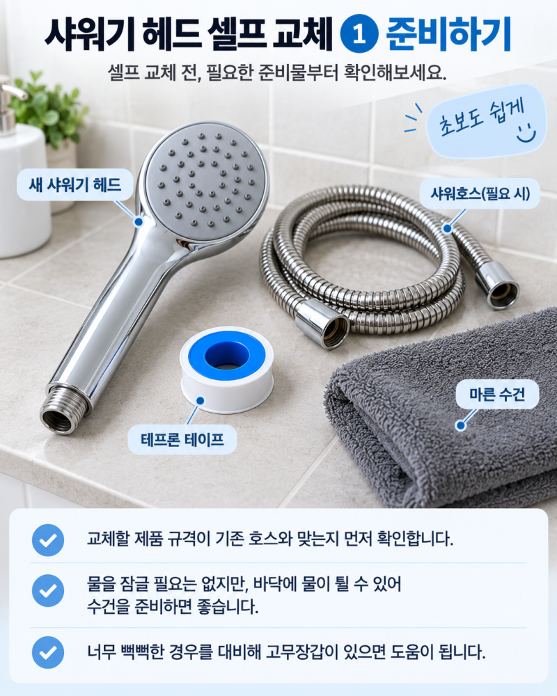 욕실 샤워기 헤드 셀프 교체 방법, 어렵지 않게 따라 해보세요.